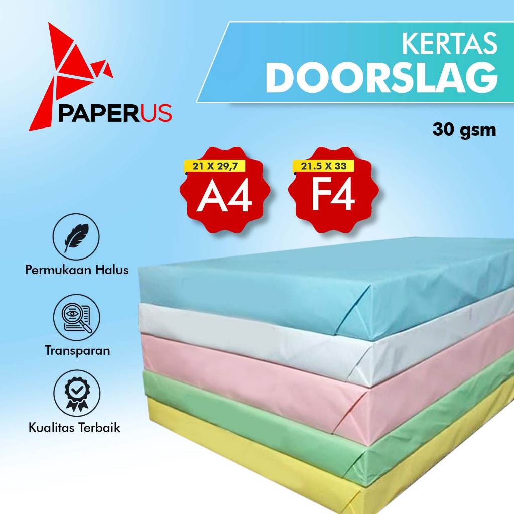 

Kertas Doorslag Putih A4 & F4 | Doorslag A4 | Doorslag Folio 30gsm