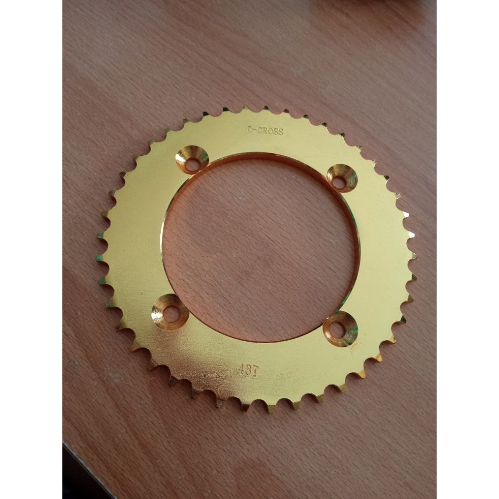 GEAR BELAKANG KLX150 428-  43T 42T  SILVER/GOLD DCROSS GIR KLX TERMURAH