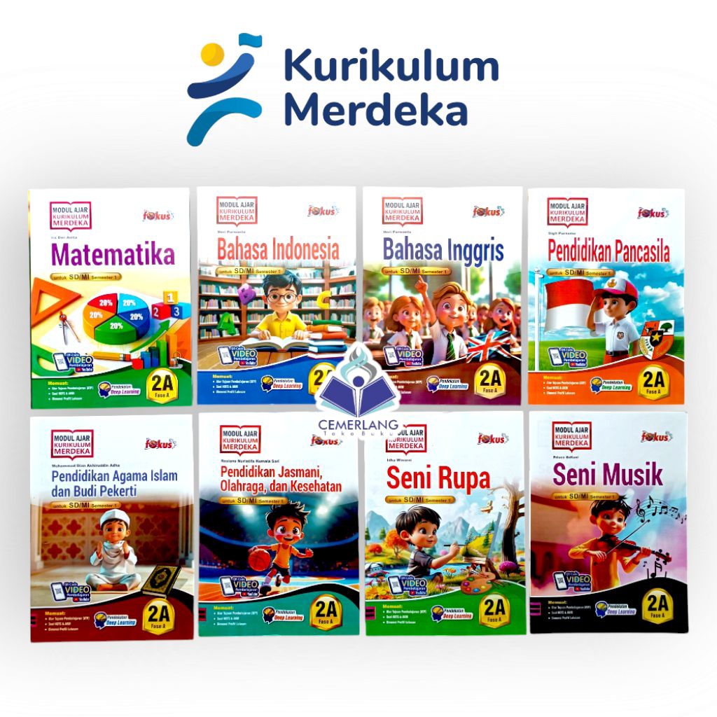 LKS FOKUS KELAS 2 SD KURIKULUM MERDEKA SEMESTER 1 DAN 2 MATEMATIKA PANCASILA BAHASA INDONESIA INGGRI