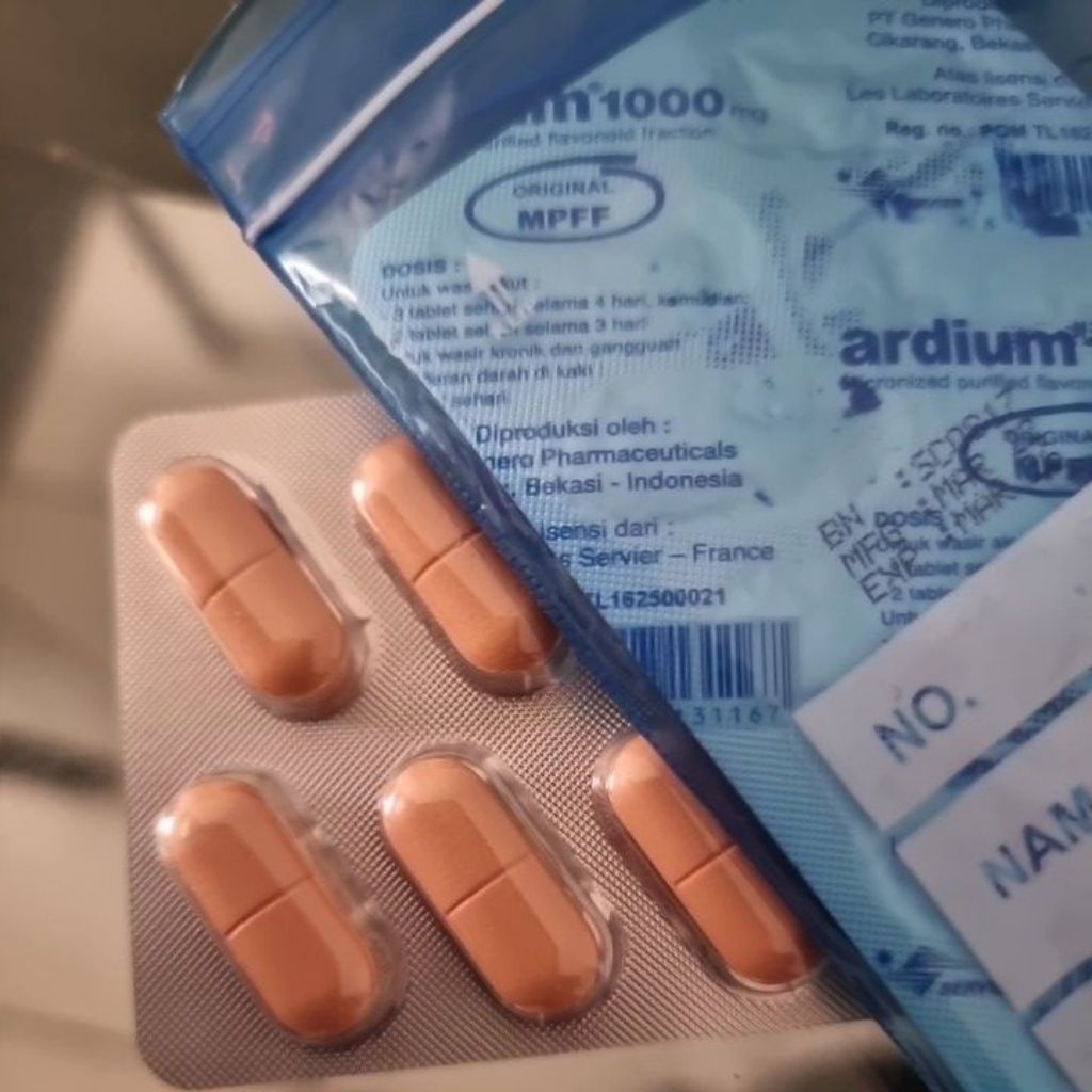 Ardium 1000mg ECER  SEMUA ADA  5 Tablet harus ambil semua