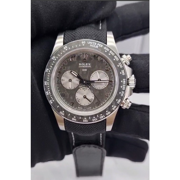 JAM TANGAN DAYTONA SWISS AUTOMATIC TEXTILLE STRAP CHRONOGRAPH VELCRO