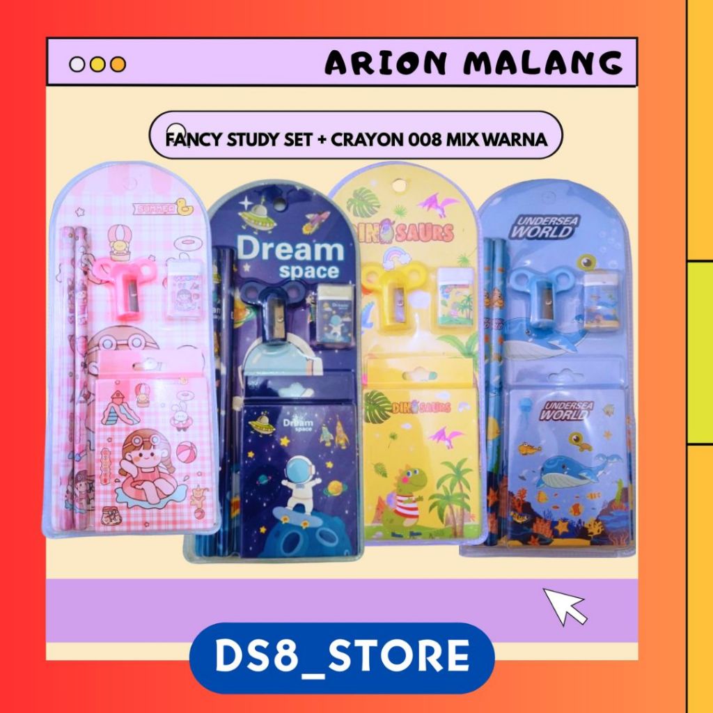 

FANCY STUDY SET + CRAYON 008 MIX WARNA