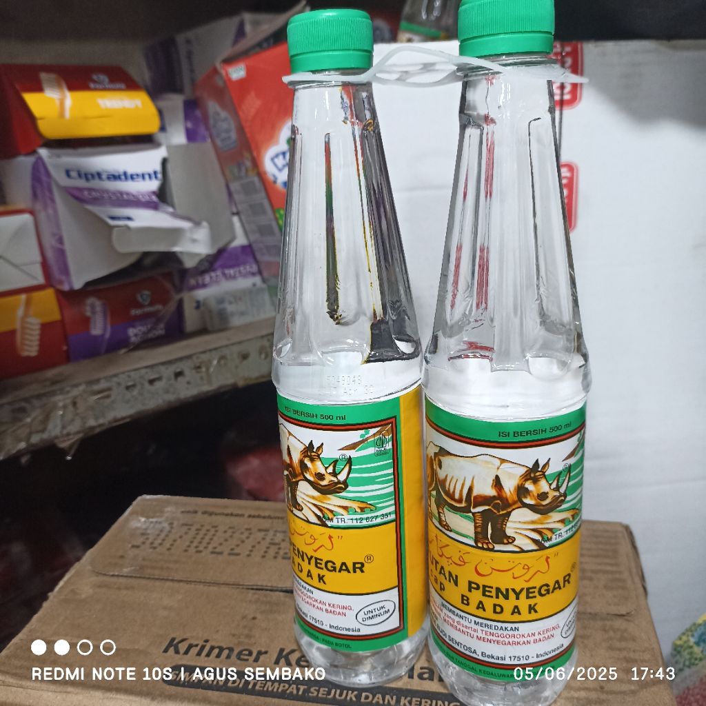 

4 btl larutan penyegar cap badak 500 ml