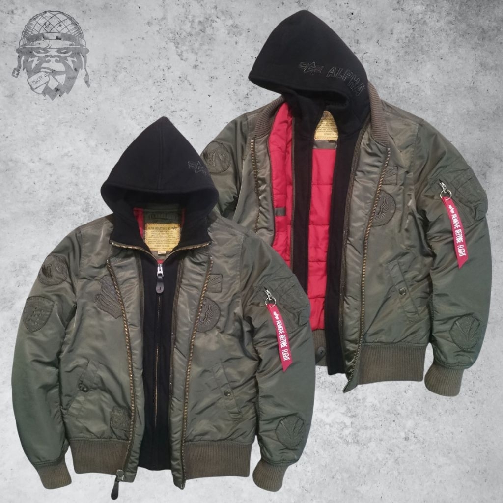 Alpha Industries MA-1 Uni colr Patch  bomber / flight jacket / bukan avirex / military jacket