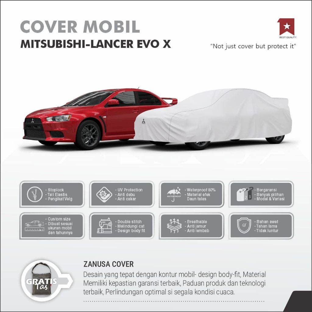 BODY COVER MITSUBISHI LANCER EVO X, SARUNG MITSUBISHI LANCER EVO X, SELIMUT MITSUBISHI LANCER EVO X