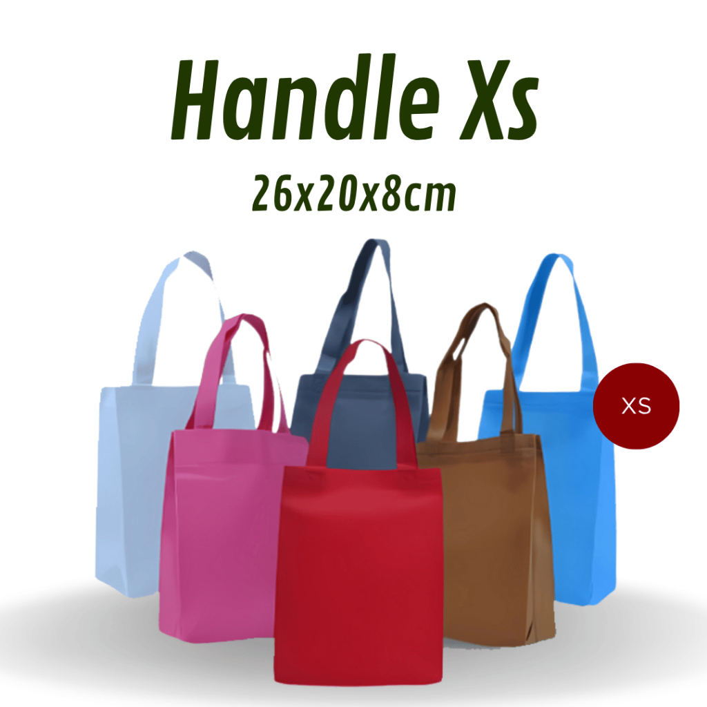 

(12pcs) Tas Spunbond Handle Lipat Samping Goodie Bag Tas Souvenir / Tas Sembako / Tas press Bawah