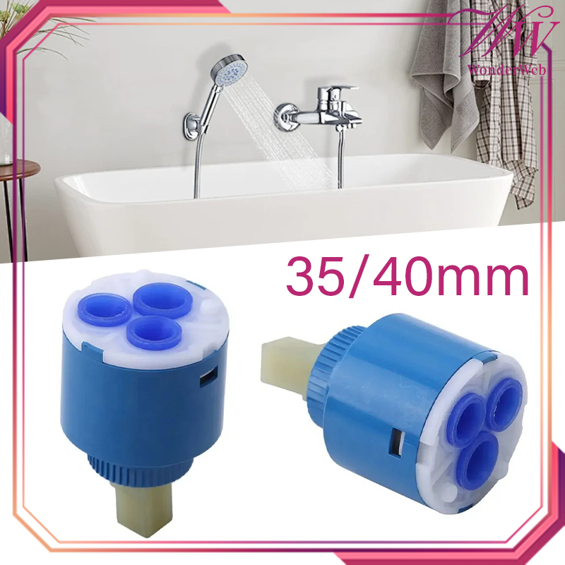 35/40mm Jantung Kran Panas Dingin Keramik Biru Jantung Kran Air Panas Dingin Spare Part Kran Shower