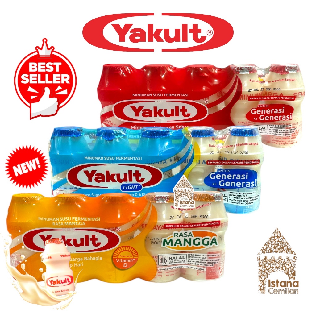 

YAKULT Mangga/ Original / Light Minuman Susu Fermentasi Probiotik (isi 5 pcs) Istana Cemilan