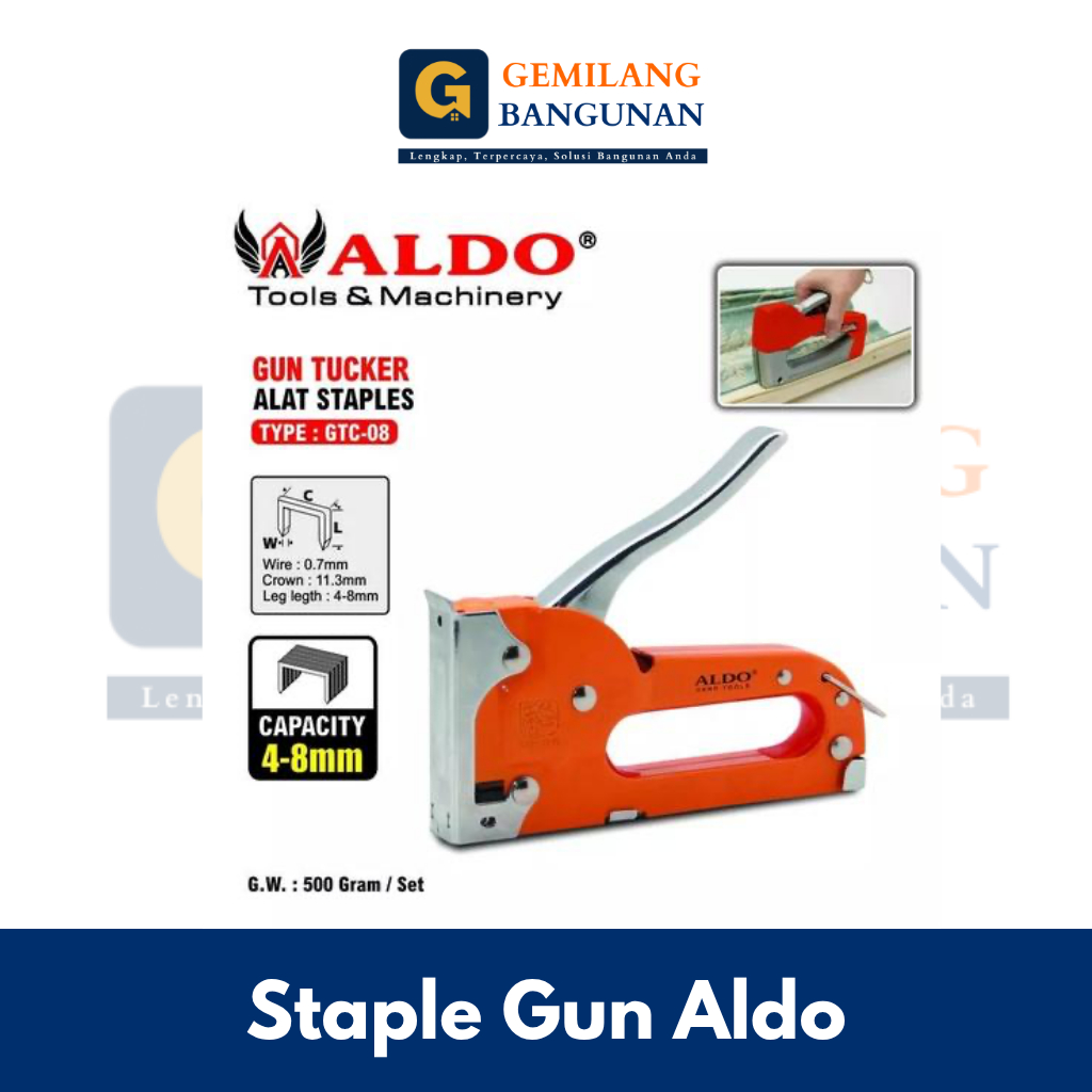 

Staples Tembak / Staples Gun / Gun Tacker Merk ALDO GTC08 4-8 MM