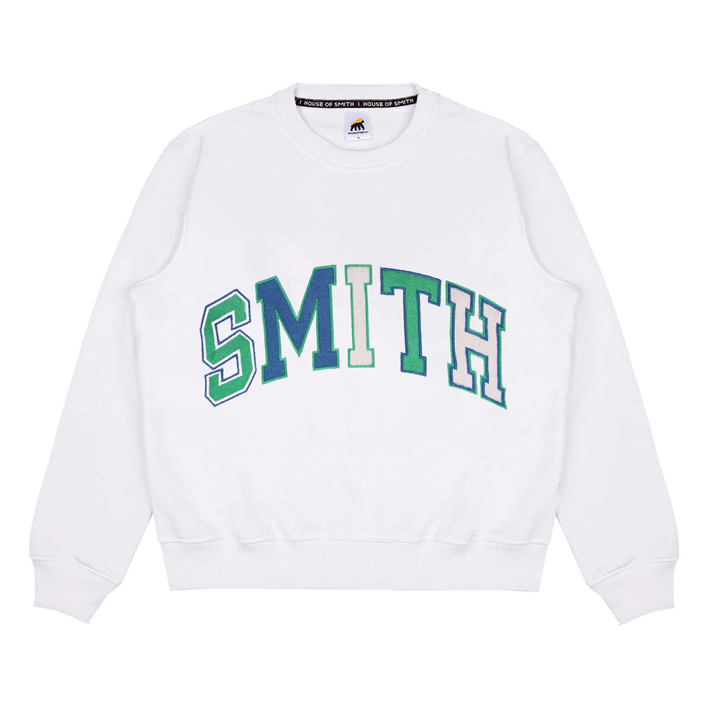 House of Smith BJM Sweater Crewneck Pria - Verdant Crewneck White