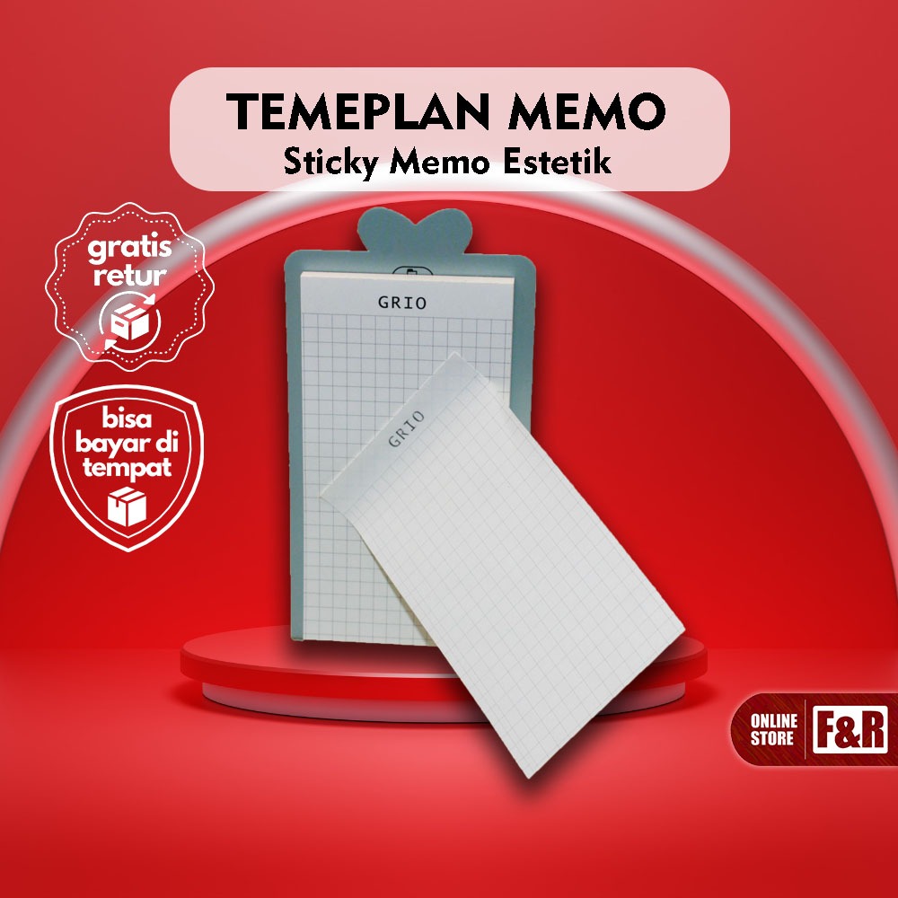 

Sticky Notes GRIO Grid Sticky Memo Aesthetic GRIO Tempelan Catatan Elegan Dan Praktis Minimalis & Multifungsi