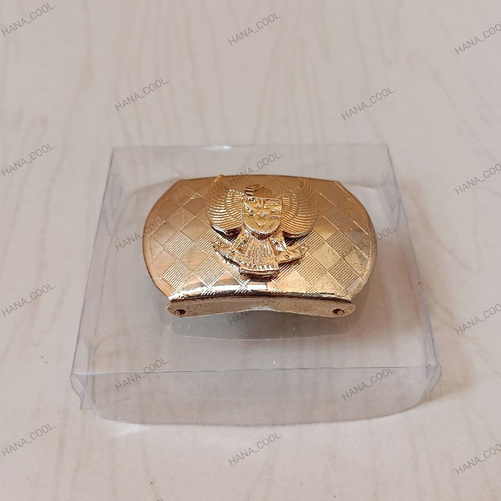 Kepala sabuk pdh garuda kuningan motif logo timbul
