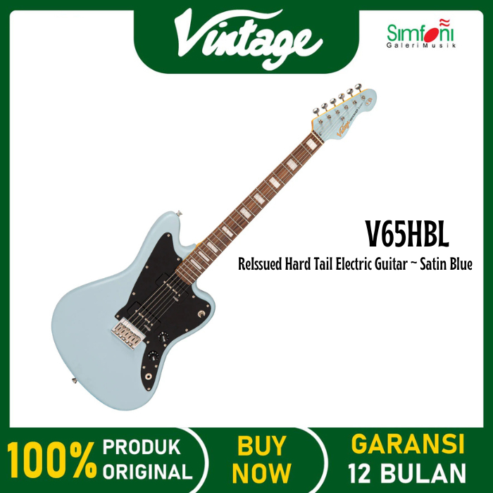 Vintage V65HBL ReIssued Hard Tail Electric Guitar - Satin Blue