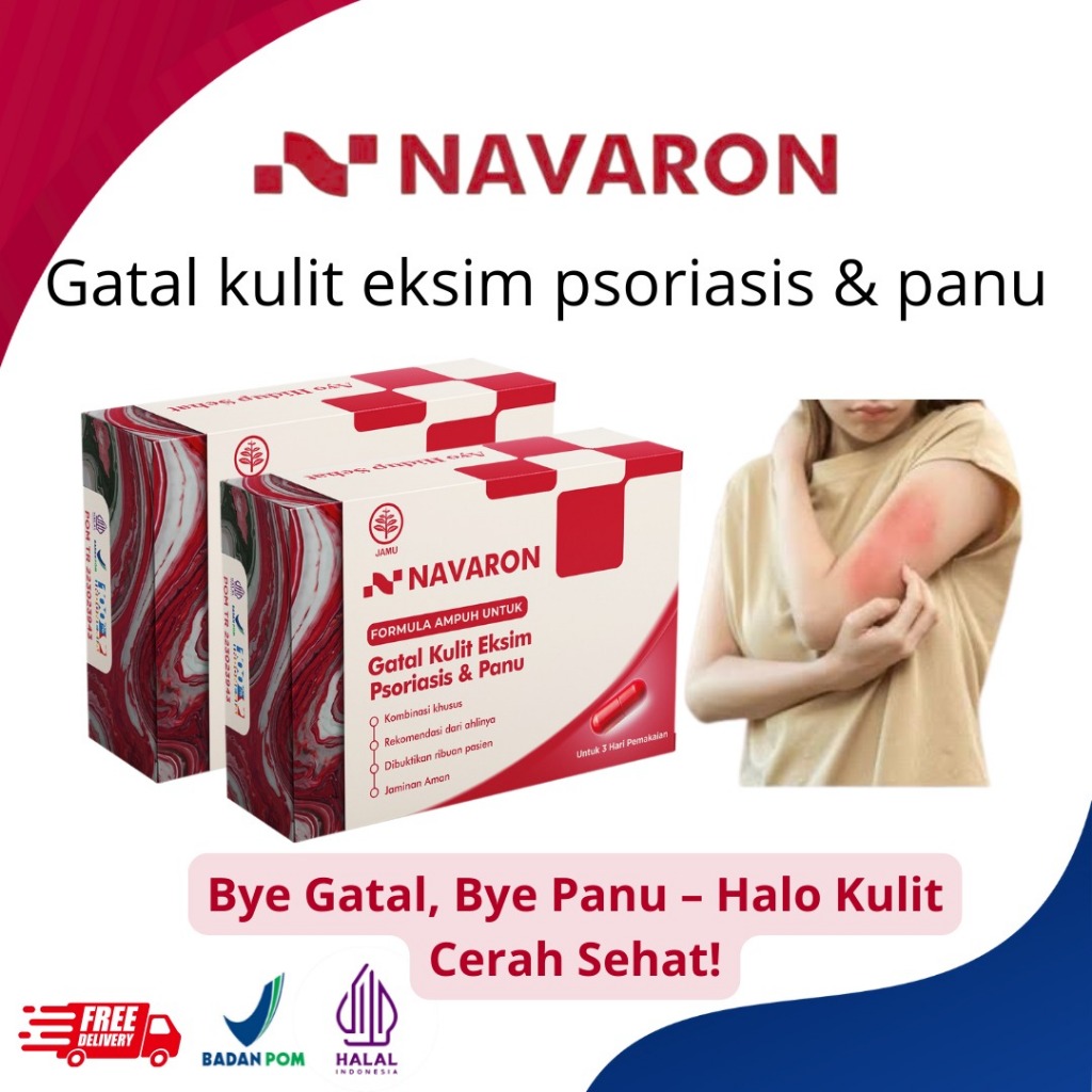 Navaron Kapsul Herbal Ampuh Gatal Kulit, Panu, Psoriasis, Eksim – Obat Gatal Dalam Tubuh