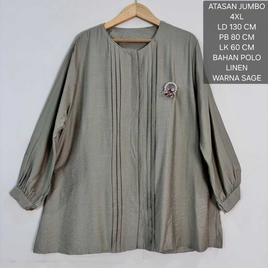 Atasan Jumbo Warna Putih  Ld 130 Cm Model Polos Kekinian