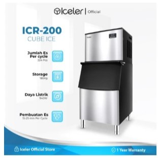DVN Iceler Mesin Es Batu 200KG/24JAM 224 Kotak Es Cube Ice Maker Kapasitas Besar