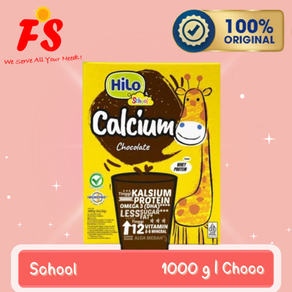 

HILO SCHOOL RASA COKLAT DAN VANILA KEMASAN 1000 GRAM - SUSU TINGGI KALSIUM LEBIH RENDAH LEMAK