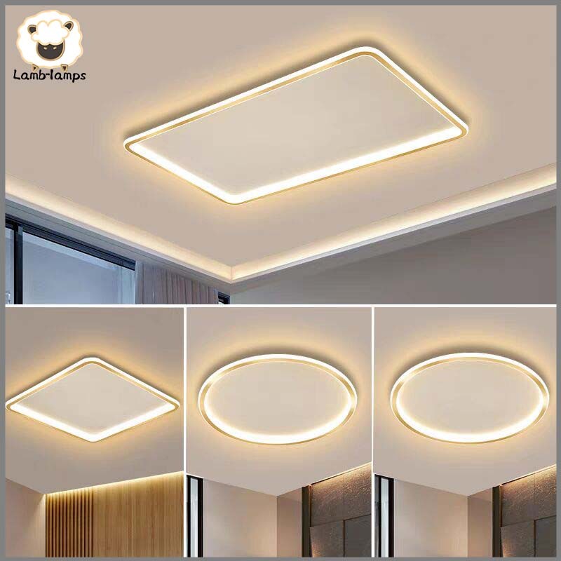 Lampu plafon modern minimalis Lampu kamar tidur estetik Lampu ruang tamu persegi panjang Lampu hias 