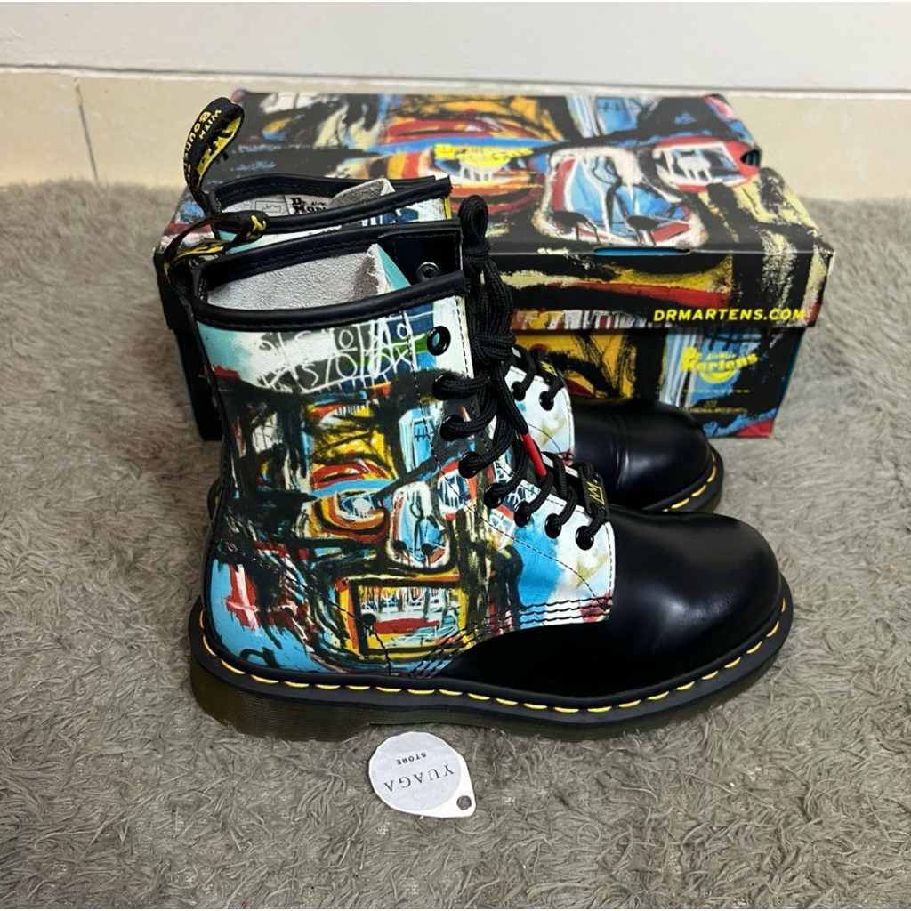 (Size 38) Dr Martens 1460 x Basquiat II Black Smooth