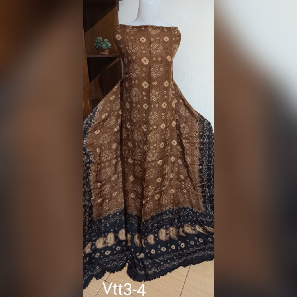 Kain jumputan viscose motif titik tujuh handmade khas palembang lebar besar