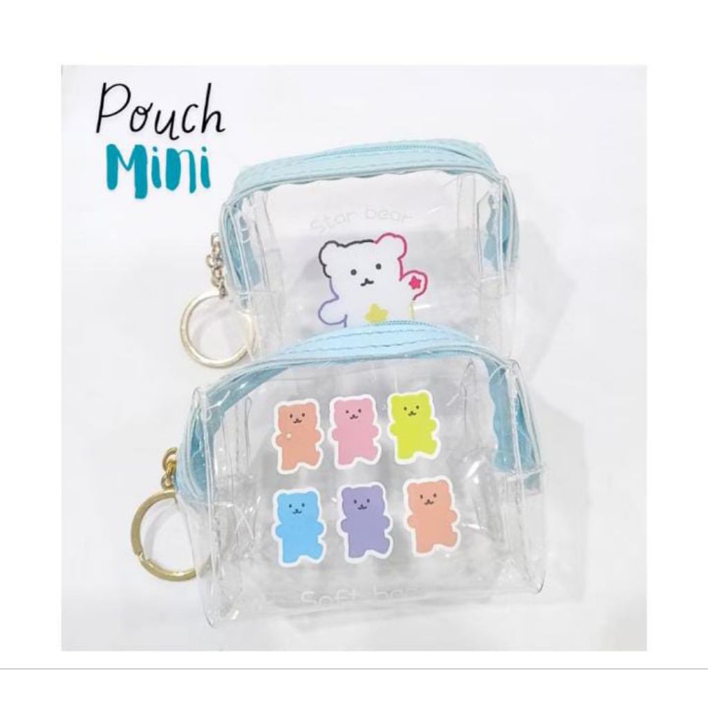 Dompet Mini Sleting Koin Transparan Gambar
