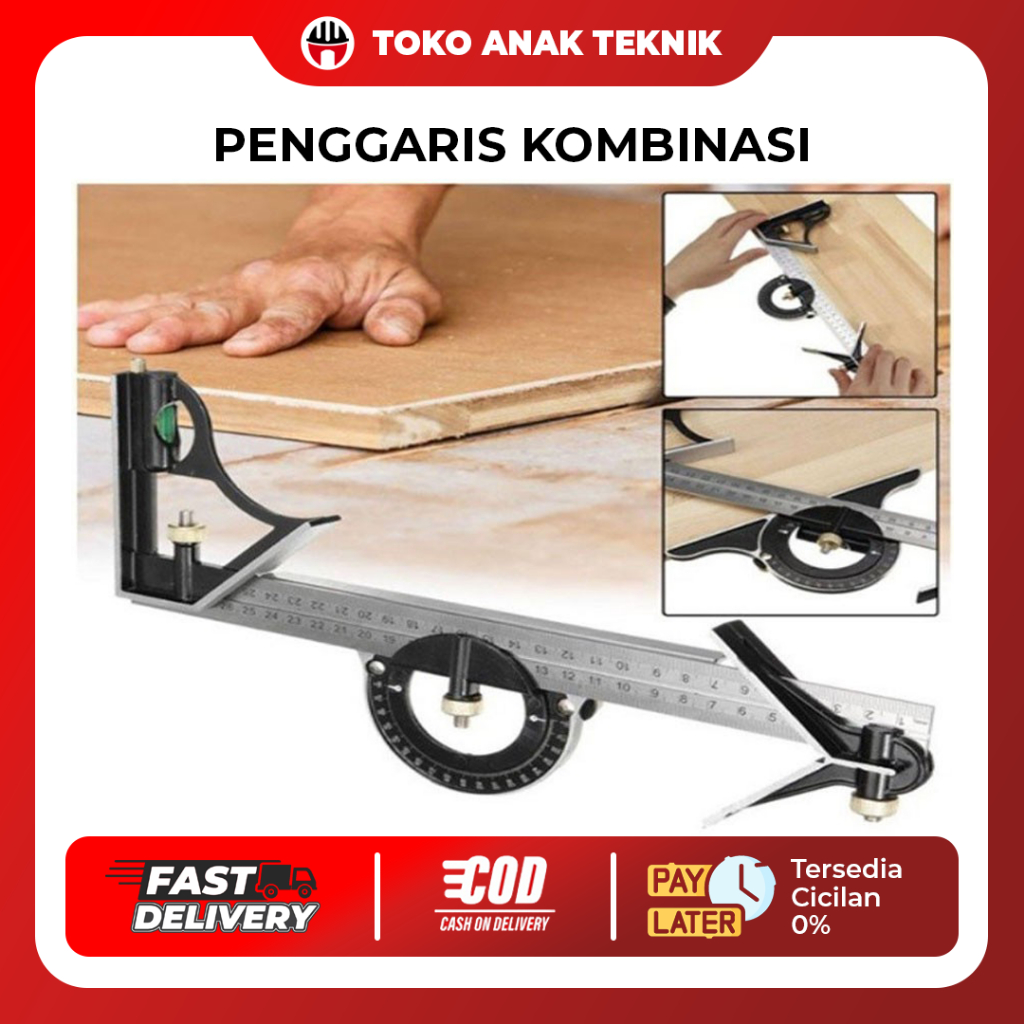 

Combination Square Ruler Siku Kombinasi Penggaris Waterpass