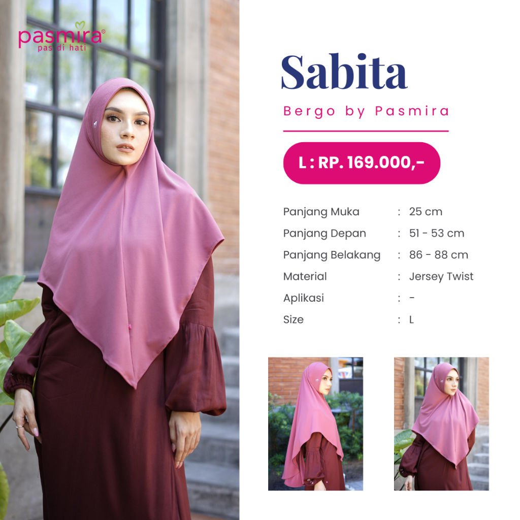 PASMIRA - Hijab Pasmira Bergo Sabita // Hijab Instan Bergo Sabita L