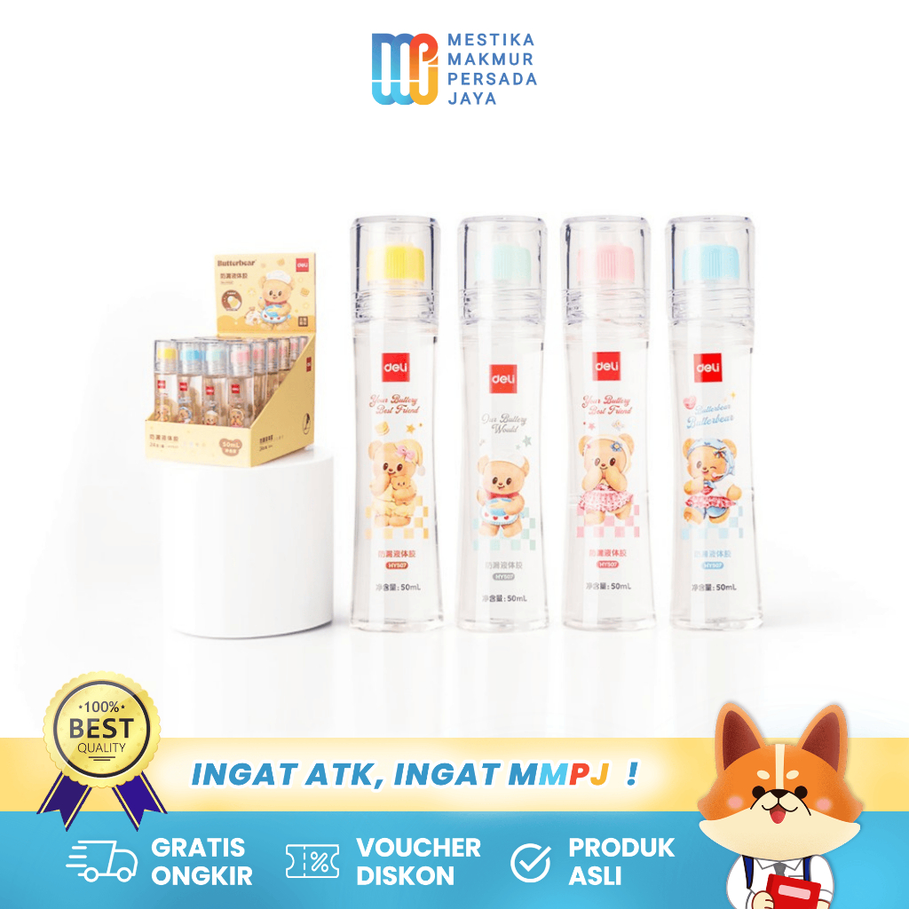 

Deli x Butterbear Lem Cair / Liquid Glue - 50ml Aman & Lucu untuk Anak HY507