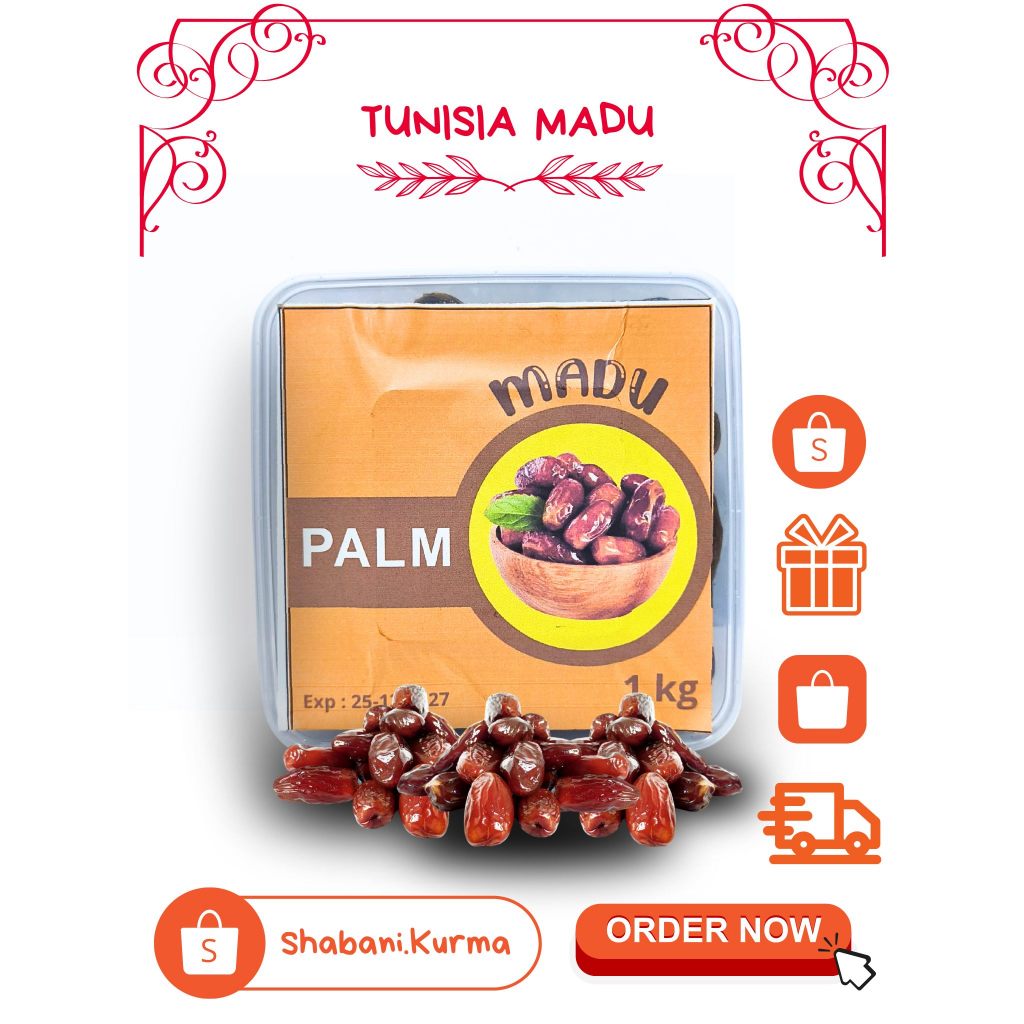 

Kurma Tunisia Madu (GB) 1kg, Tunisia Madu Basah, Oleh - Oleh Haji Dan Umroh, Shabani Kurma