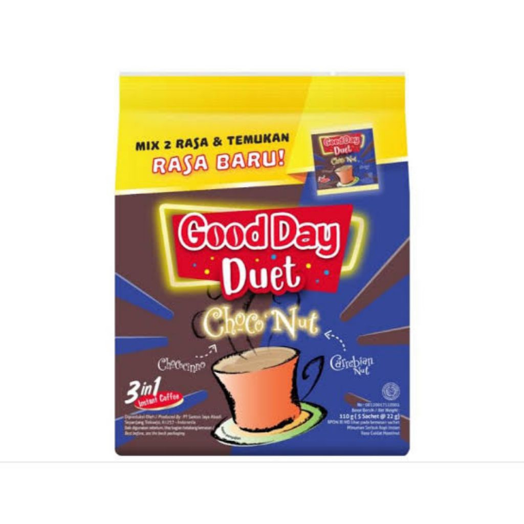 

good day kopi instan 3 in 1 duet choconut renceng 10x22grm