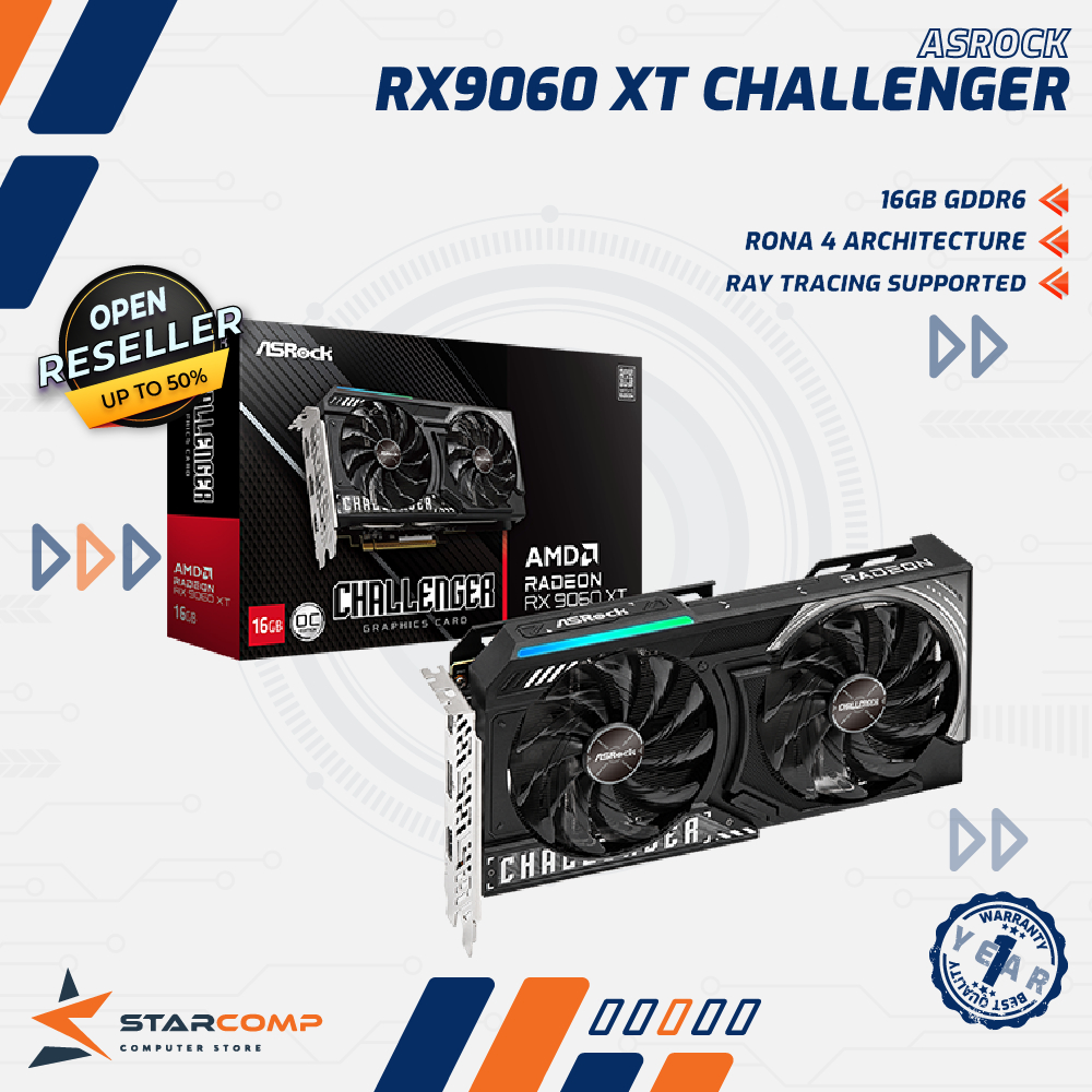 ASROCK RADEON RX 9060 XT CHALLENGER 8GB / 16GB GDRR6 VGA 9060XT