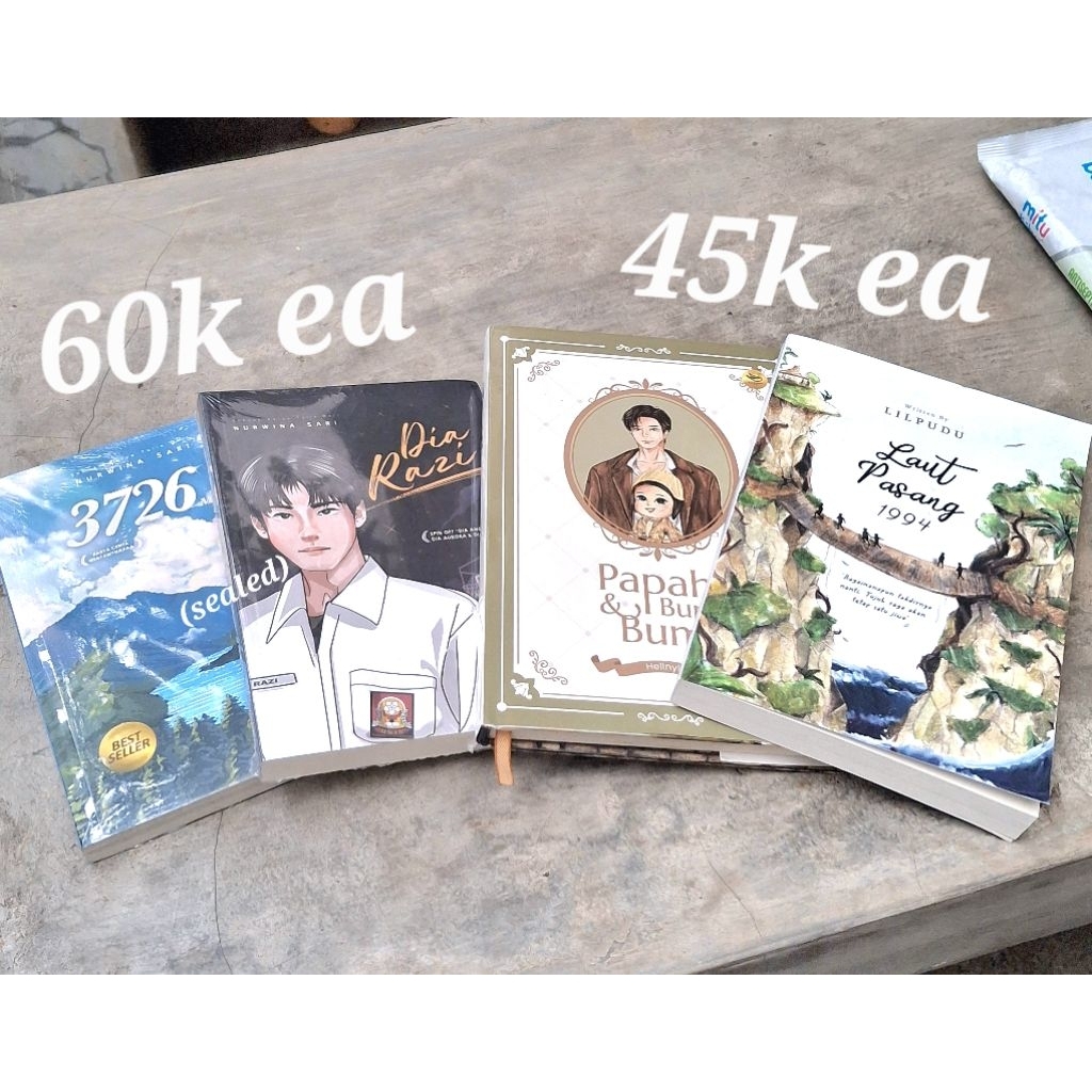 PRELOVED BUKU NOVEL LAUT PASANG, DIA RAZI, 3726 MDPL, PAPAH BUMI & BUMI