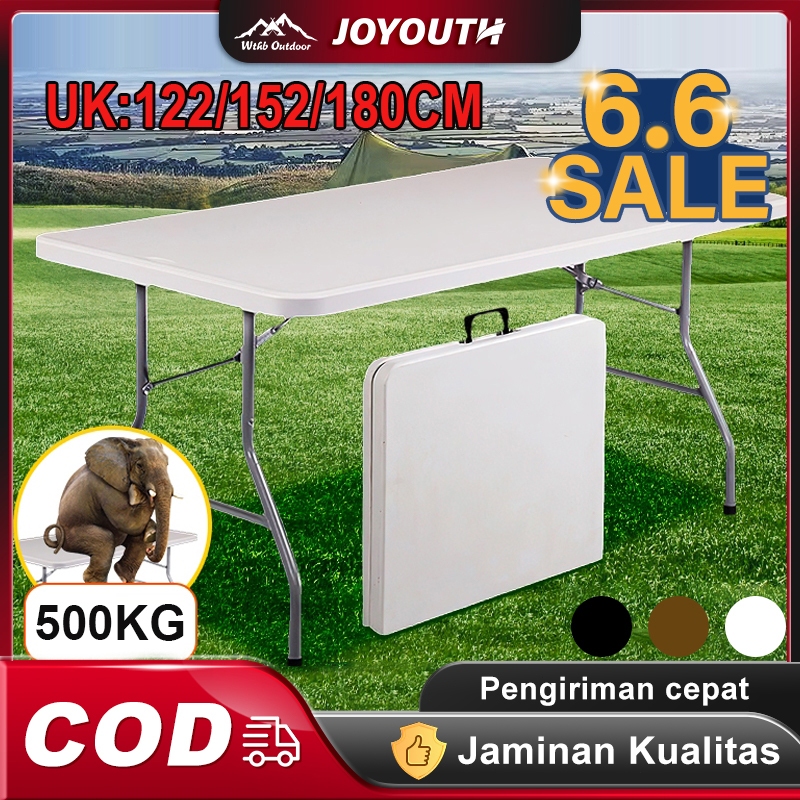 Joy Meja Lipat/Meja Lipat Plastik/Meja Lipat Outdoor/Meja Serbaguna/Besar Makan Meja