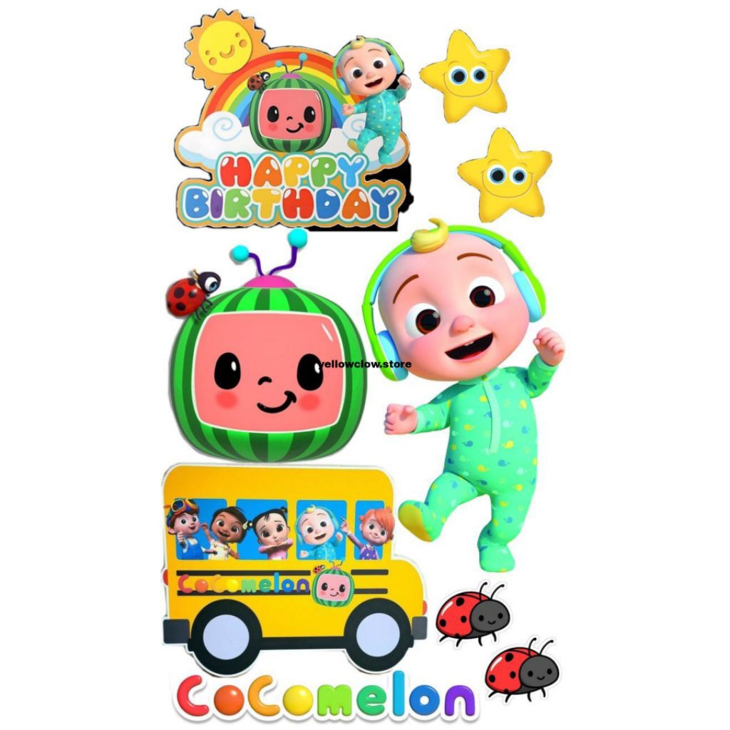 Cocomelon/Topper Cocomelon Cake/Topper Kue Ulang Tahun Cocomelon