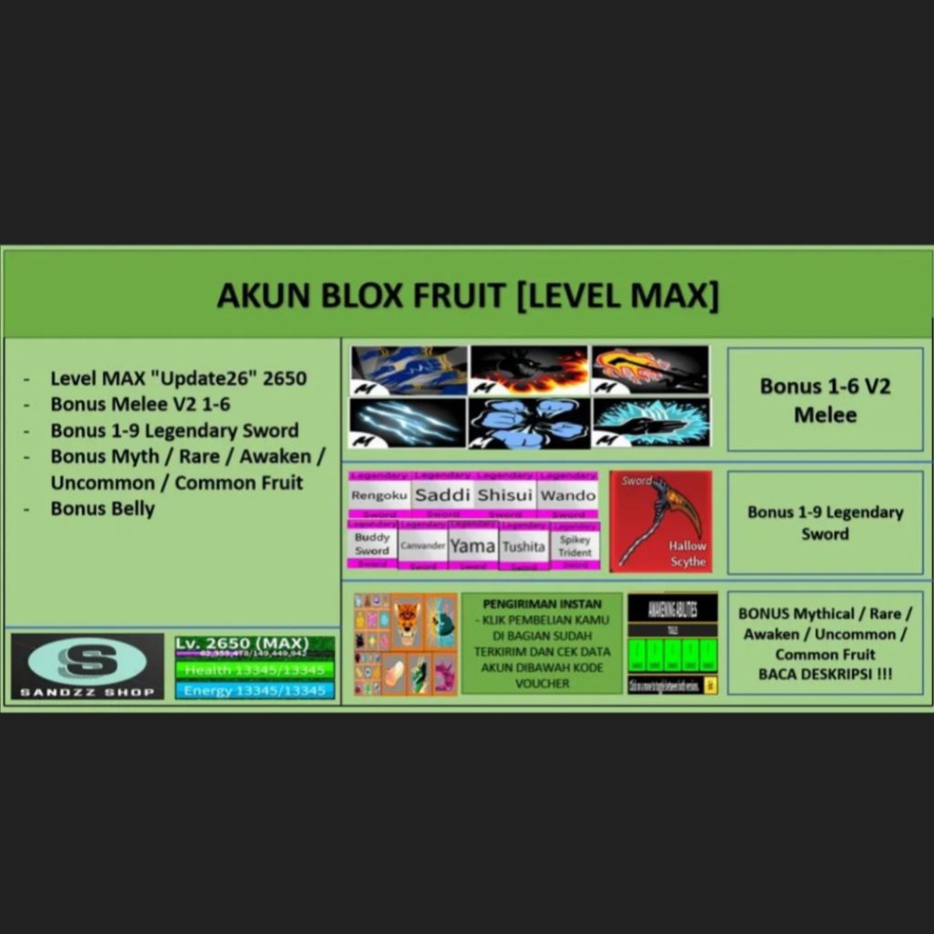 AKUN 1 BLOX FRUIT ROBLOX