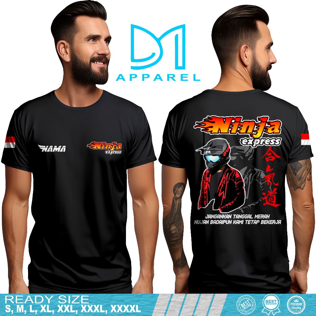 Kaos Kurir Ninja Express Indonesia Bahan Adem