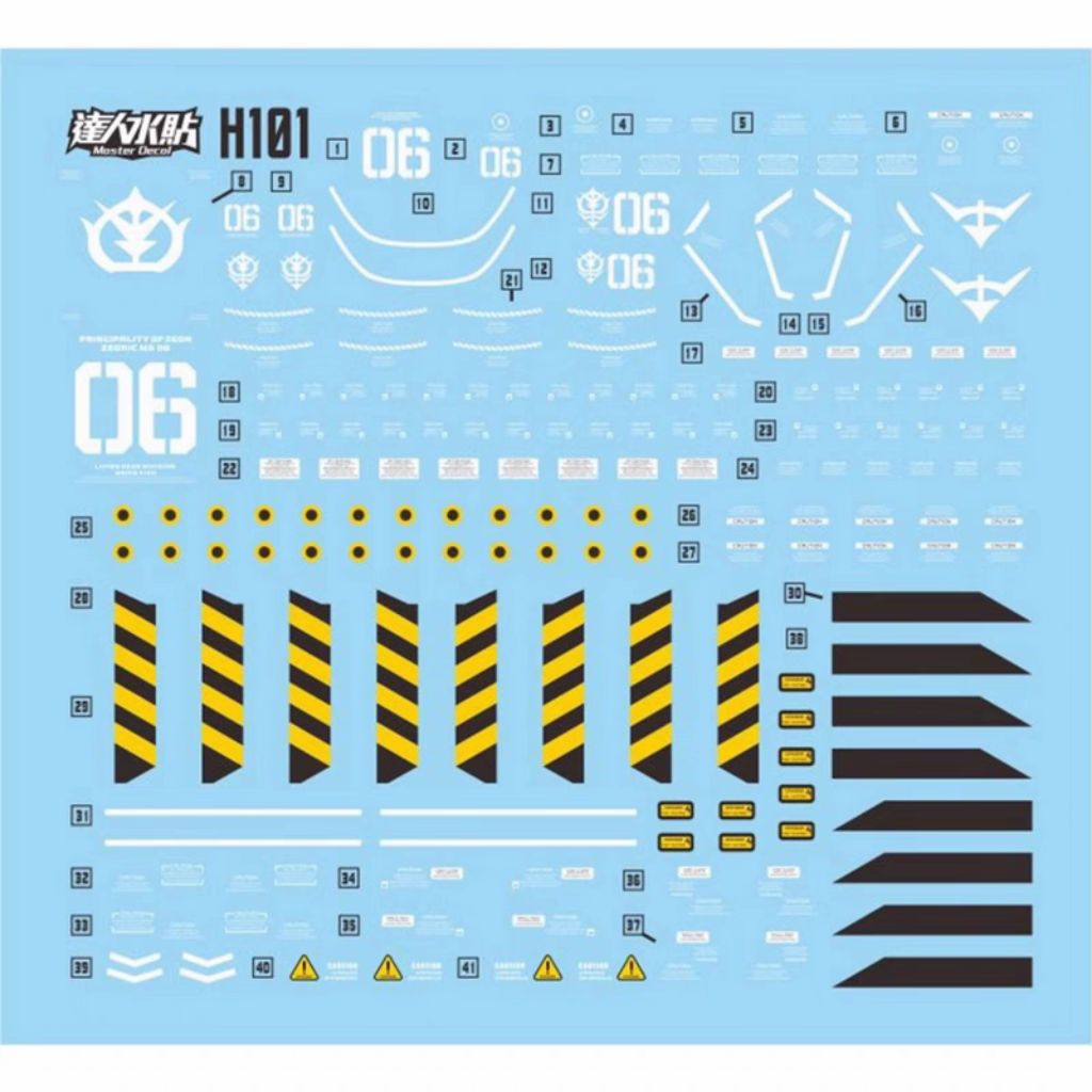 HG 1/144 ZAKU II + BIG GUN SET GUNDAM THUNDERBOLT VER. WATER DECAL MASTER DECAL