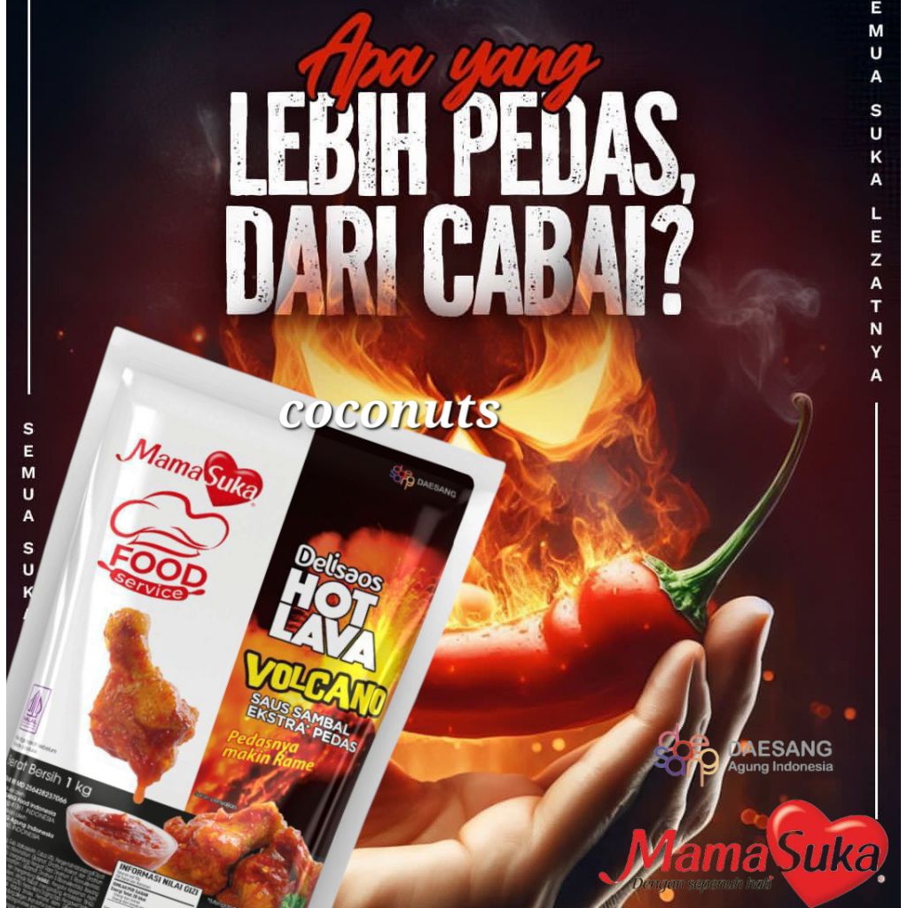 

Mamasuka Saus Sambal Delisaos Hot Lava Volcano 1 Kg