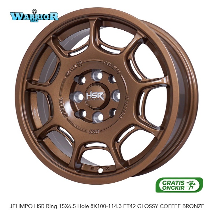 Velg Mobil Jari-jari HSR JELIMPO R15 Pcd4X100-114,3 Rata Body Buat Xenia,Avanza,Sigra,Calya Diskon M