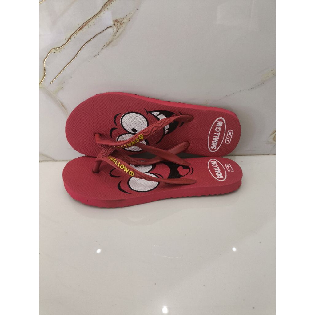 swallow nice emoji sendal jepit wanita asli karet