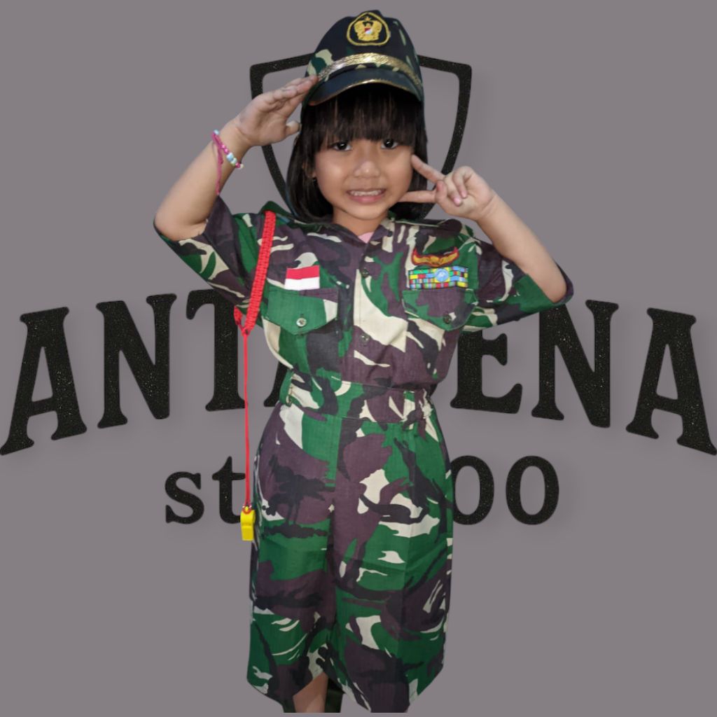 BAJU DORENG TNI ANAK PEREMPUANBAJU TENTARA PEREMPUAN BAJU TNI ROKBAJU TNI ADBAJU ANAKBAJU PROFESI AN
