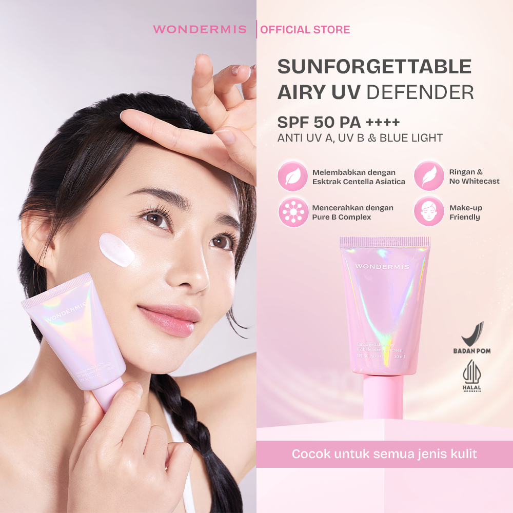 WONDERMIS Sunforgettable Airy UV Defender Sunscreen SPF 50 PA++++ Anti UV A UV B Blue Light | 30 ML 