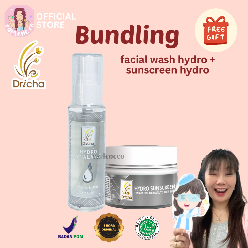 DRICHA BUNDLE Hydro Facial Wash dan Hydro Sunscreen