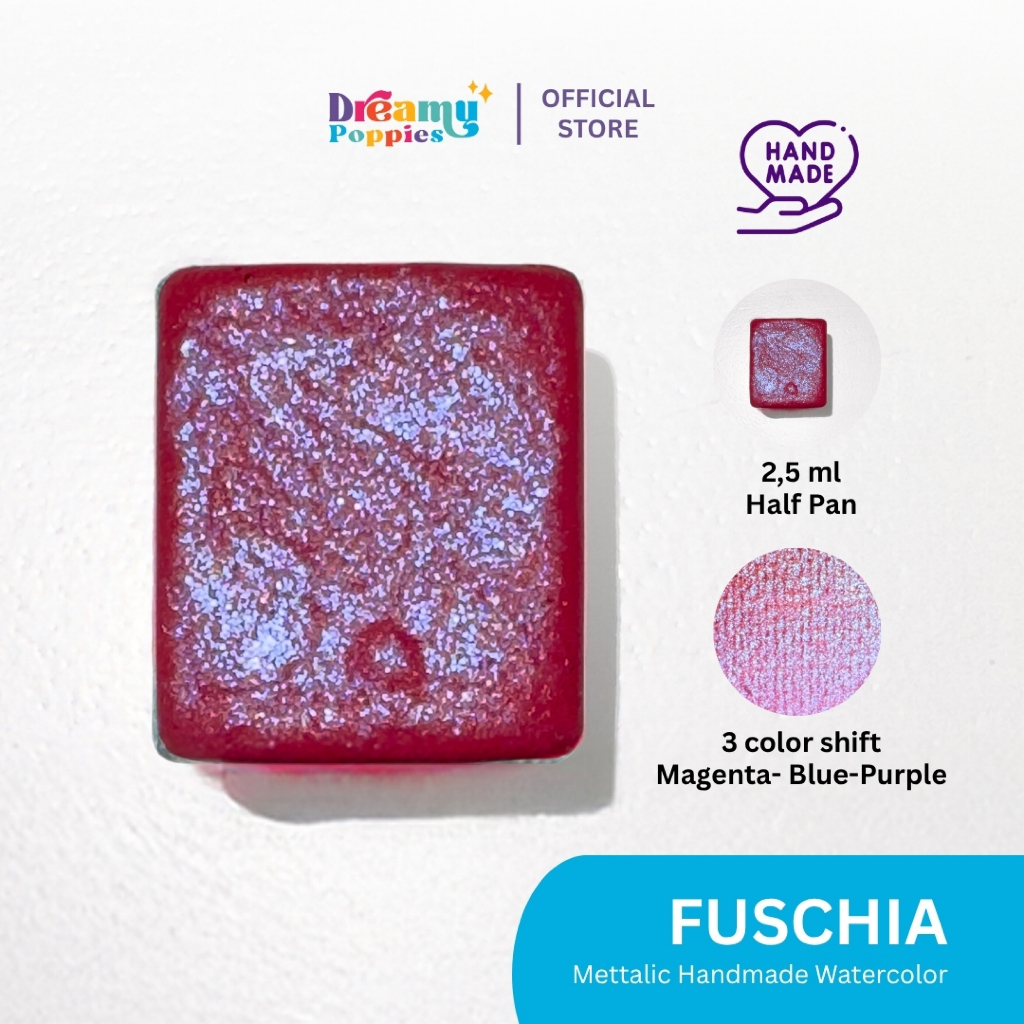 

Dreamy Poppies Duo Chrome Fuschia Handmade Watercolor