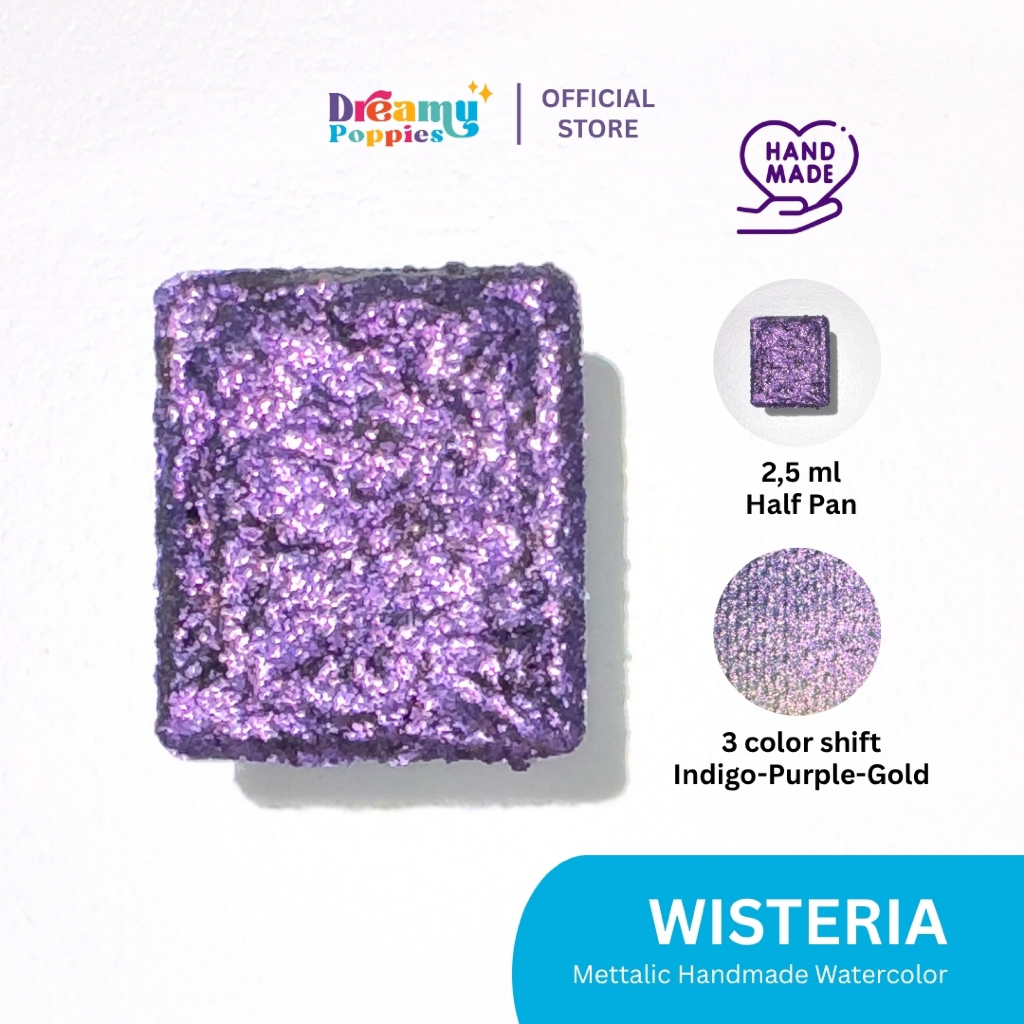 

Dreamy Poppies Duo Chrome Wisteria Handmade Watercolor