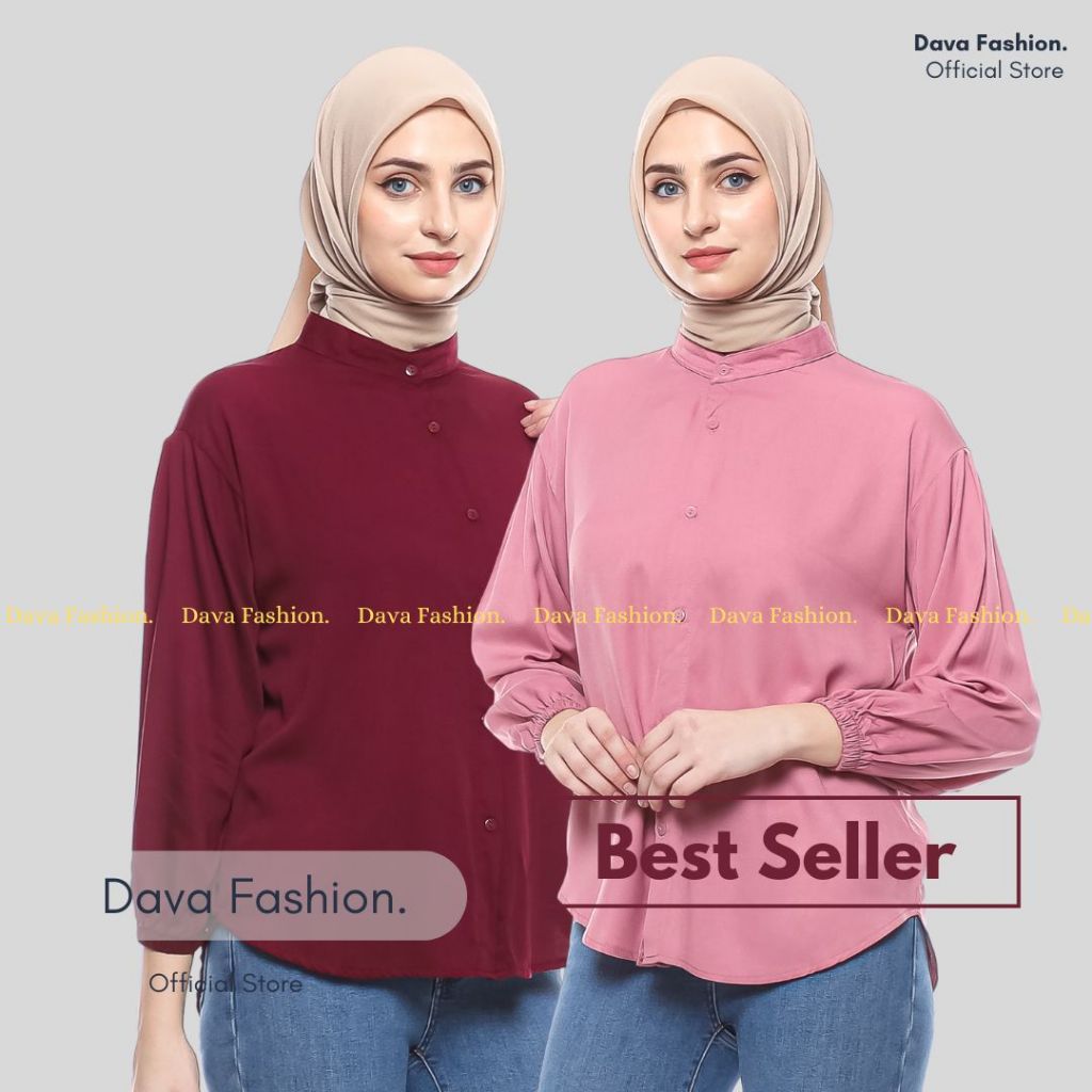 kemeja wanita rayon premium/kemeja rayon twill polos/atasan rayon twill kancing