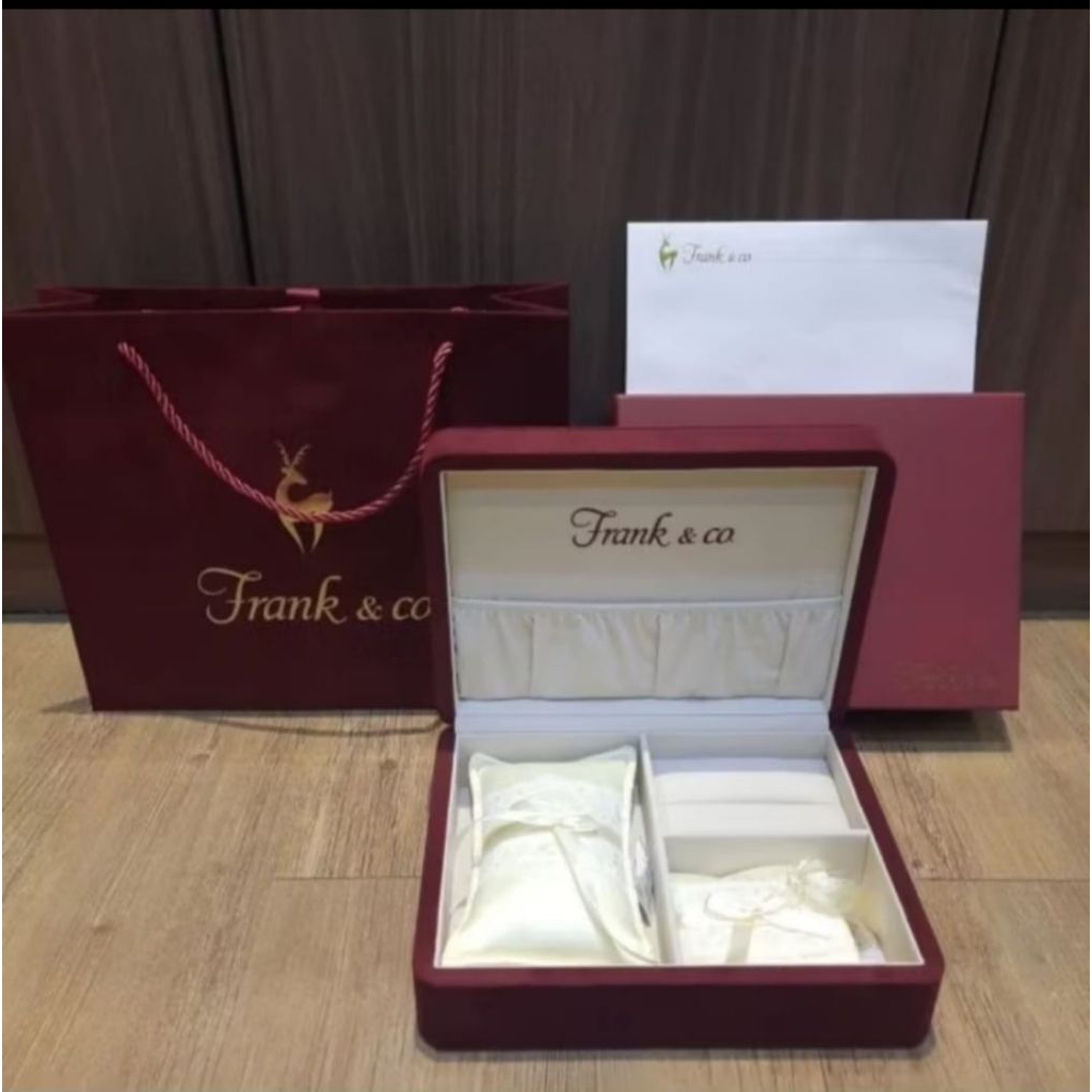 PROMO NEW KOTAK / BOX WEDDING RING / SET JEWELLERY FRANK & CO 100% AUTHENTIC TERMURAH COCOK UNTUK HA