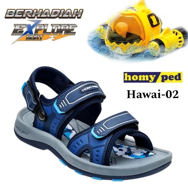 KODE J13W Sandal Gunung Anak Cowok Berhadiah Mainan Keren Homyped Sol Karet Anti Licin Size 28 sd 37