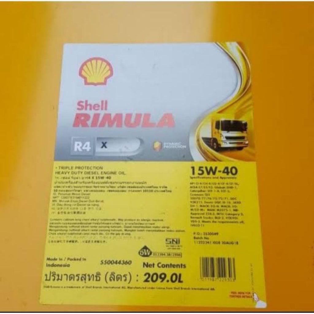 OLI SHELL RIMULA R4 X 15w-40