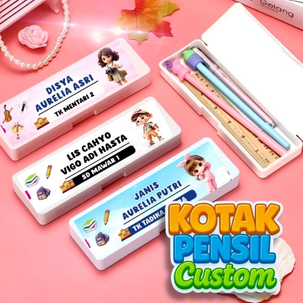 

Kotak Pensil Anak Custom – Bisa Nama & Sekolah | Stiker Tahan Air | Viral & Kekinian!